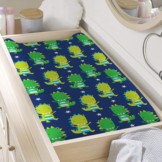 Cute Dino T-Rex Pattern Print Changing Pad Cover