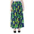 Cute Dino T-Rex Pattern Print Chiffon Maxi Skirt
