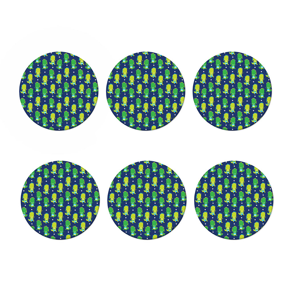 Cute Dino T-Rex Pattern Print Coaster Set