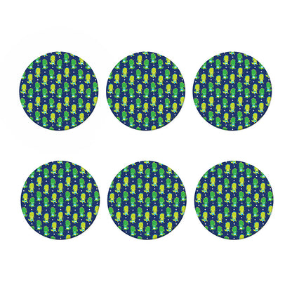 Cute Dino T-Rex Pattern Print Coaster Set