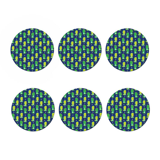 Cute Dino T-Rex Pattern Print Coaster Set