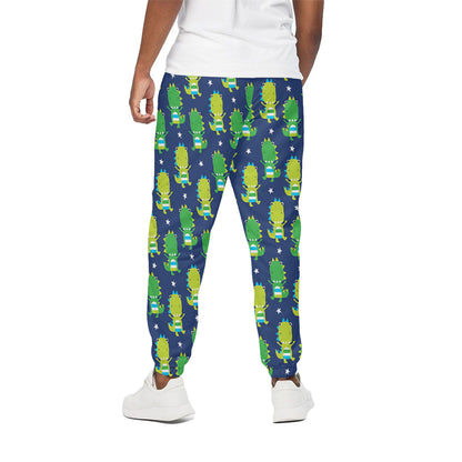 Cute Dino T-Rex Pattern Print Cotton Pants