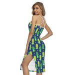 Cute Dino T-Rex Pattern Print Cross Back Cami Dress