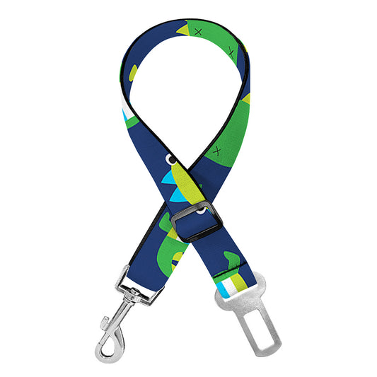 Cute Dino T-Rex Pattern Print Dog Seat Belt