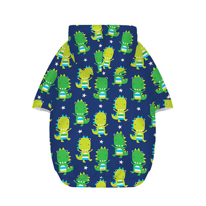 Cute Dino T-Rex Pattern Print Dog Zip Up Hoodie