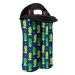 Cute Dino T-Rex Pattern Print Double Neoprene Wine Tote