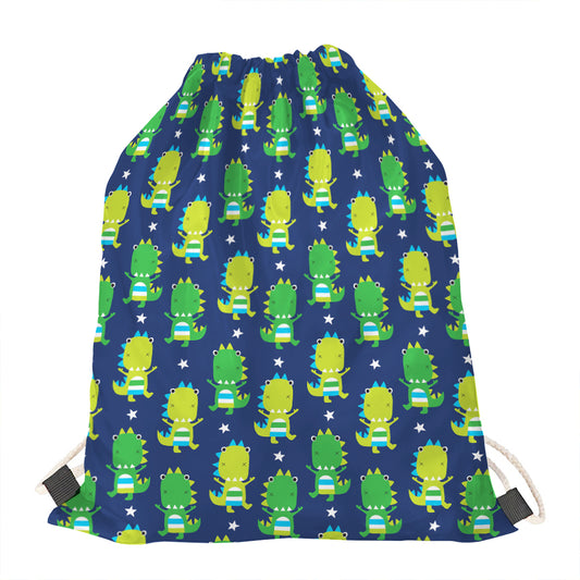 Cute Dino T-Rex Pattern Print Drawstring Bag