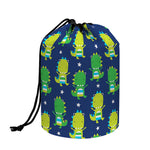 Cute Dino T-Rex Pattern Print Drawstring Makeup Bag