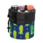 Cute Dino T-Rex Pattern Print Drawstring Makeup Bag