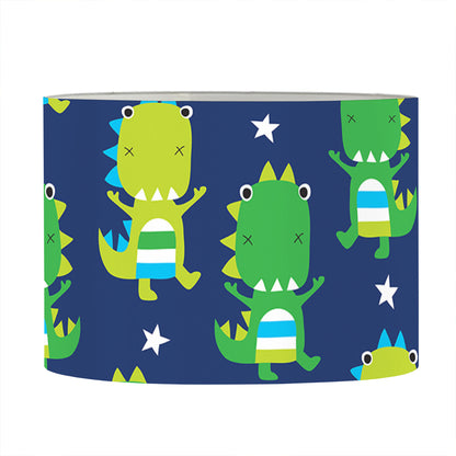 Cute Dino T-Rex Pattern Print Drum Lamp Shade