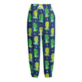 Cute Dino T-Rex Pattern Print Fleece Lined Knit Pants