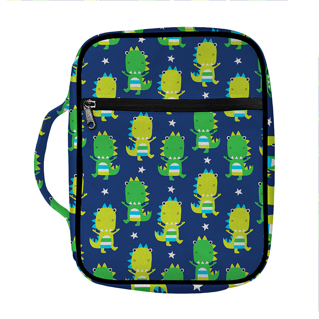 Cute Dino T-Rex Pattern Print Front Pocket Bible Bag
