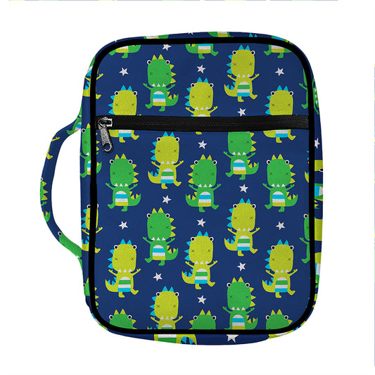 Cute Dino T-Rex Pattern Print Front Pocket Bible Bag