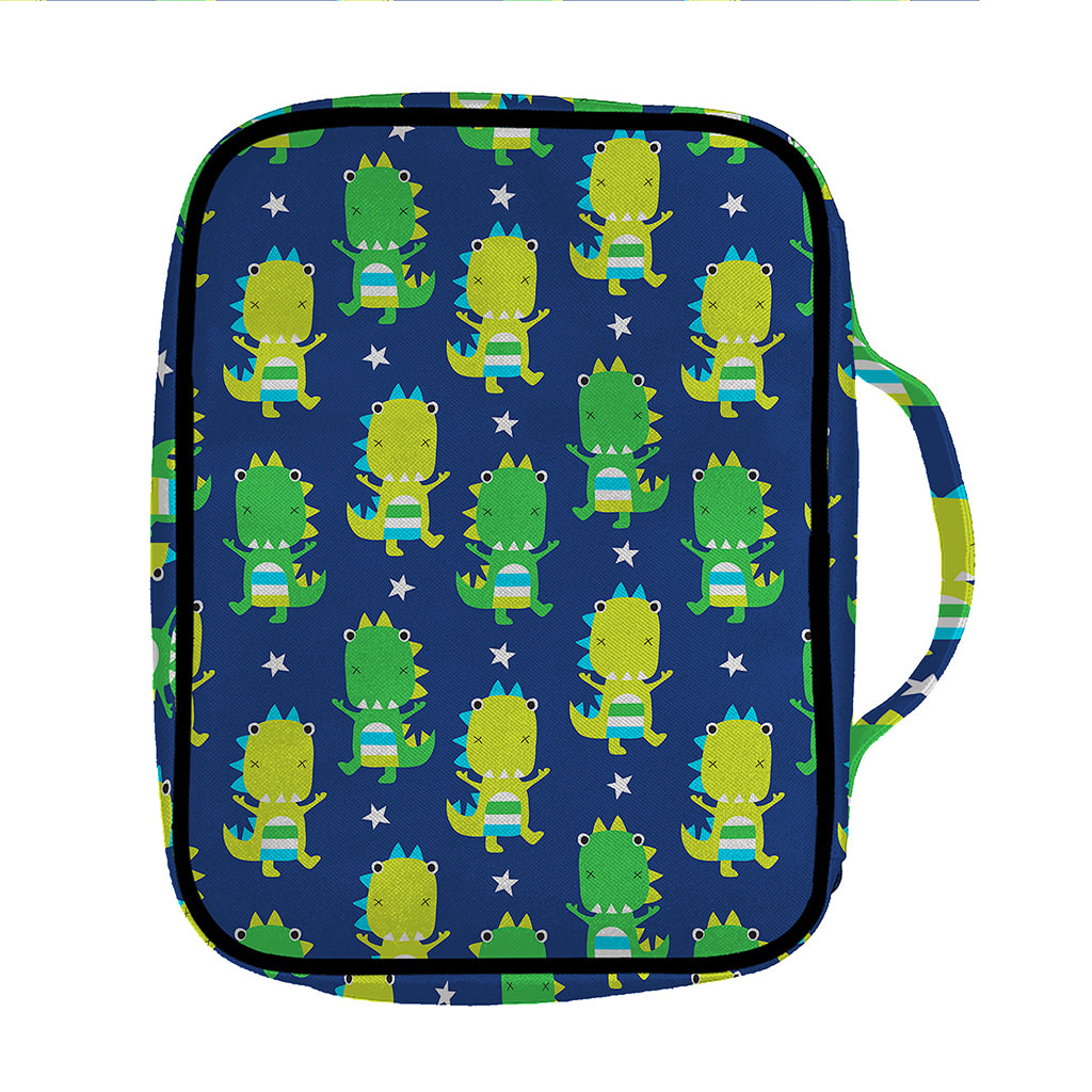 Cute Dino T-Rex Pattern Print Front Pocket Bible Bag