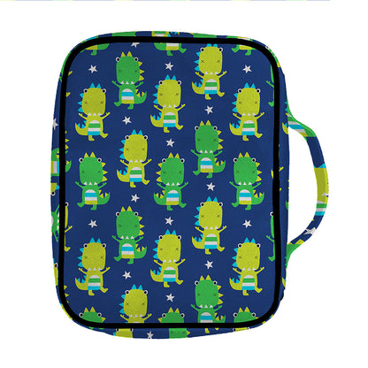 Cute Dino T-Rex Pattern Print Front Pocket Bible Bag