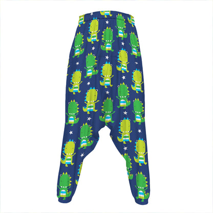 Cute Dino T-Rex Pattern Print Hammer Pants