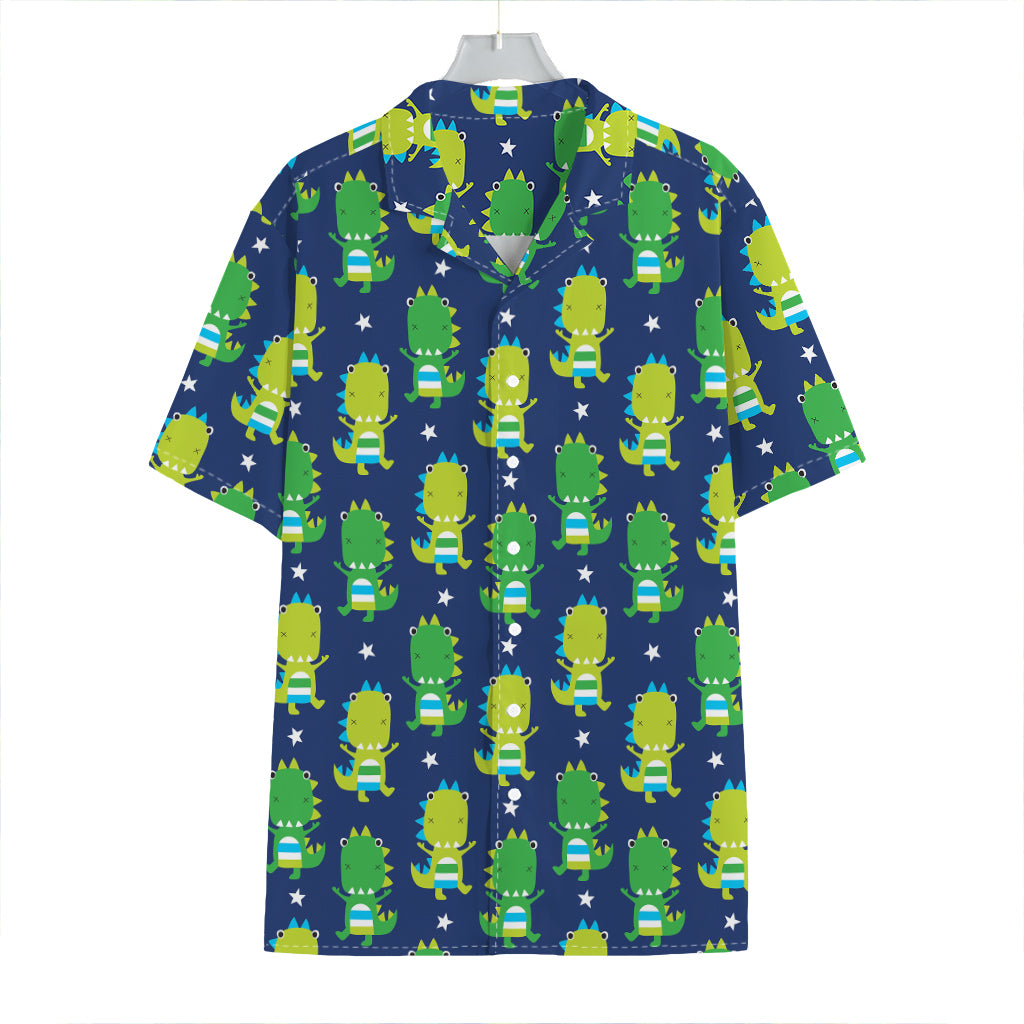 Cute Dino T-Rex Pattern Print Hawaiian Shirt