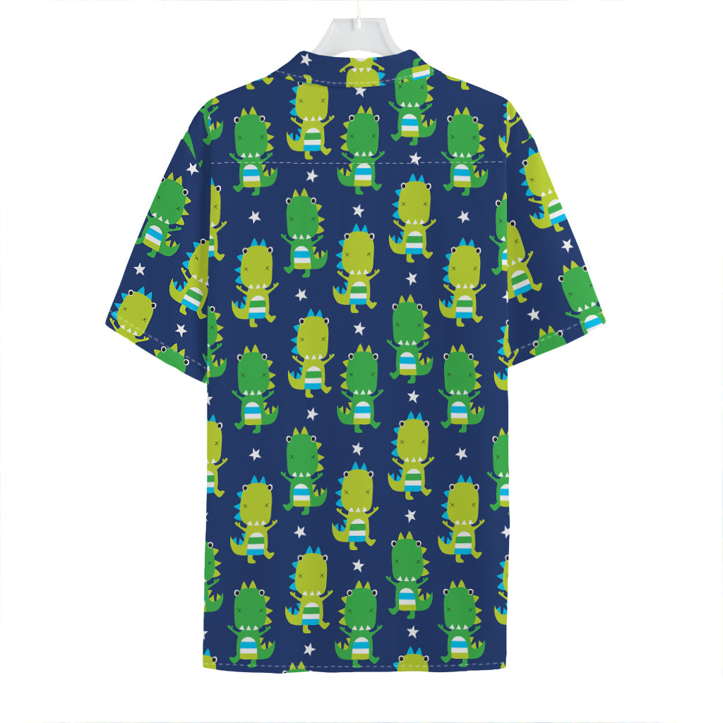 Cute Dino T-Rex Pattern Print Hawaiian Shirt