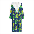 Cute Dino T-Rex Pattern Print Hooded Bathrobe