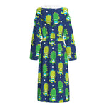 Cute Dino T-Rex Pattern Print Hooded Bathrobe