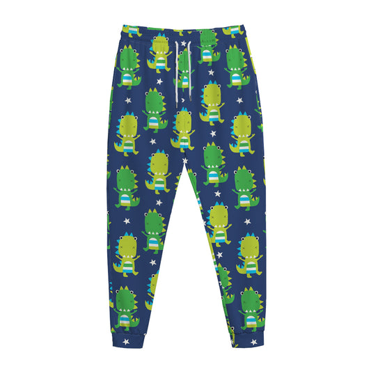 Cute Dino T-Rex Pattern Print Jogger Pants