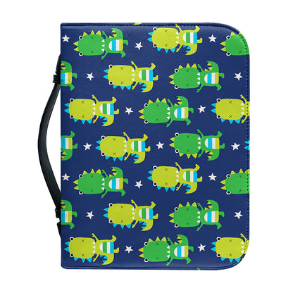 Cute Dino T-Rex Pattern Print Leather Bible Cover