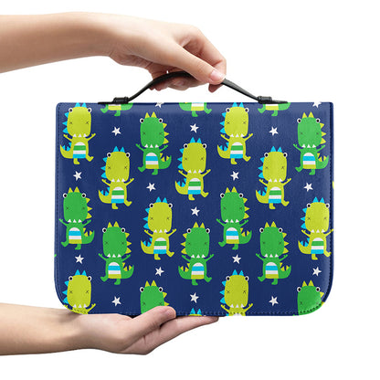 Cute Dino T-Rex Pattern Print Leather Bible Cover
