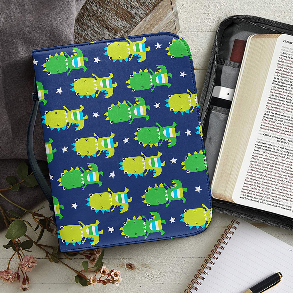 Cute Dino T-Rex Pattern Print Leather Bible Cover