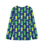 Cute Dino T-Rex Pattern Print Long Sleeve Short Coat
