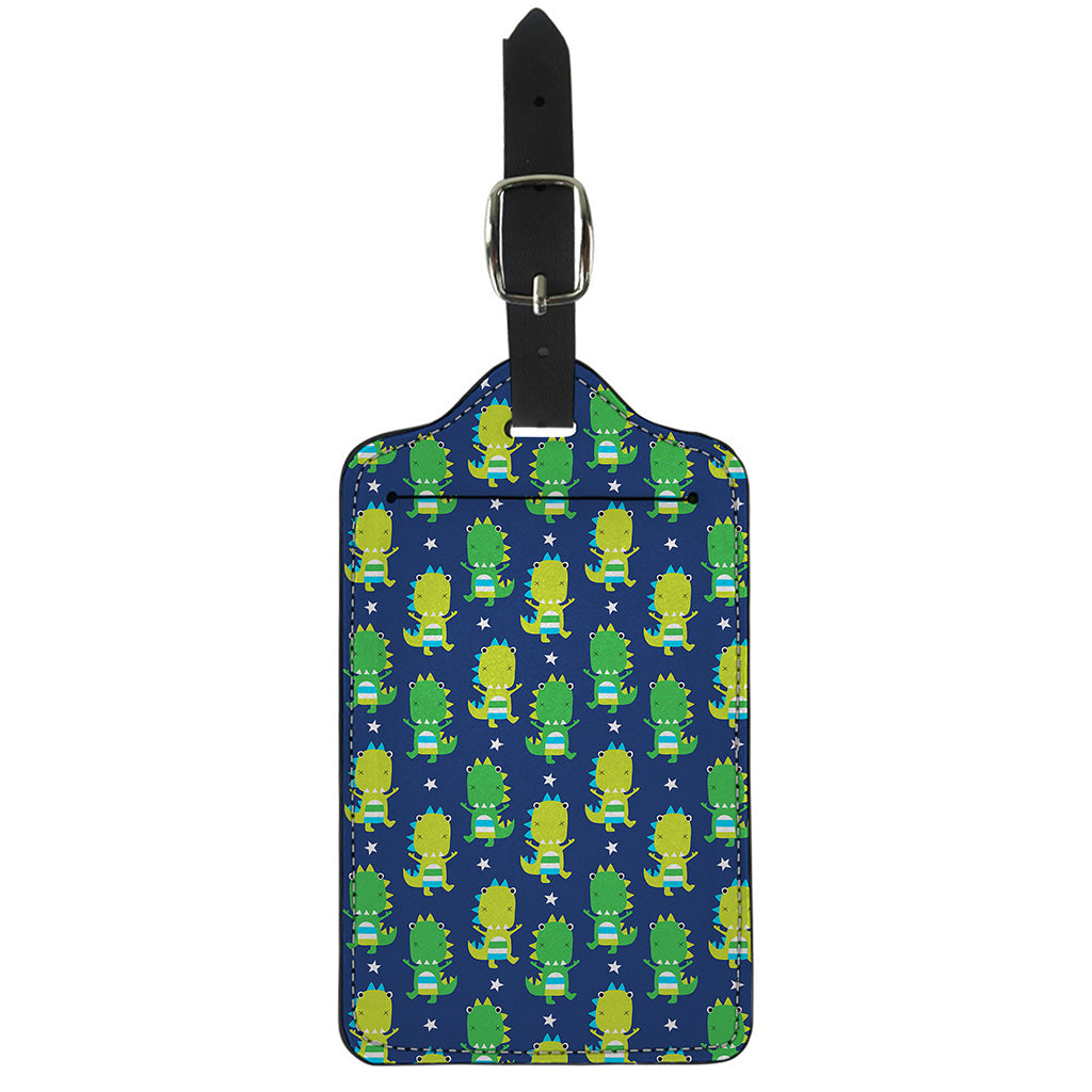 Cute Dino T-Rex Pattern Print Luggage Tag