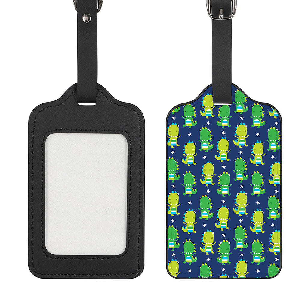 Cute Dino T-Rex Pattern Print Luggage Tag