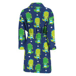 Cute Dino T-Rex Pattern Print Men's Bathrobe
