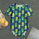 Cute Dino T-Rex Pattern Print Men's Bodysuit
