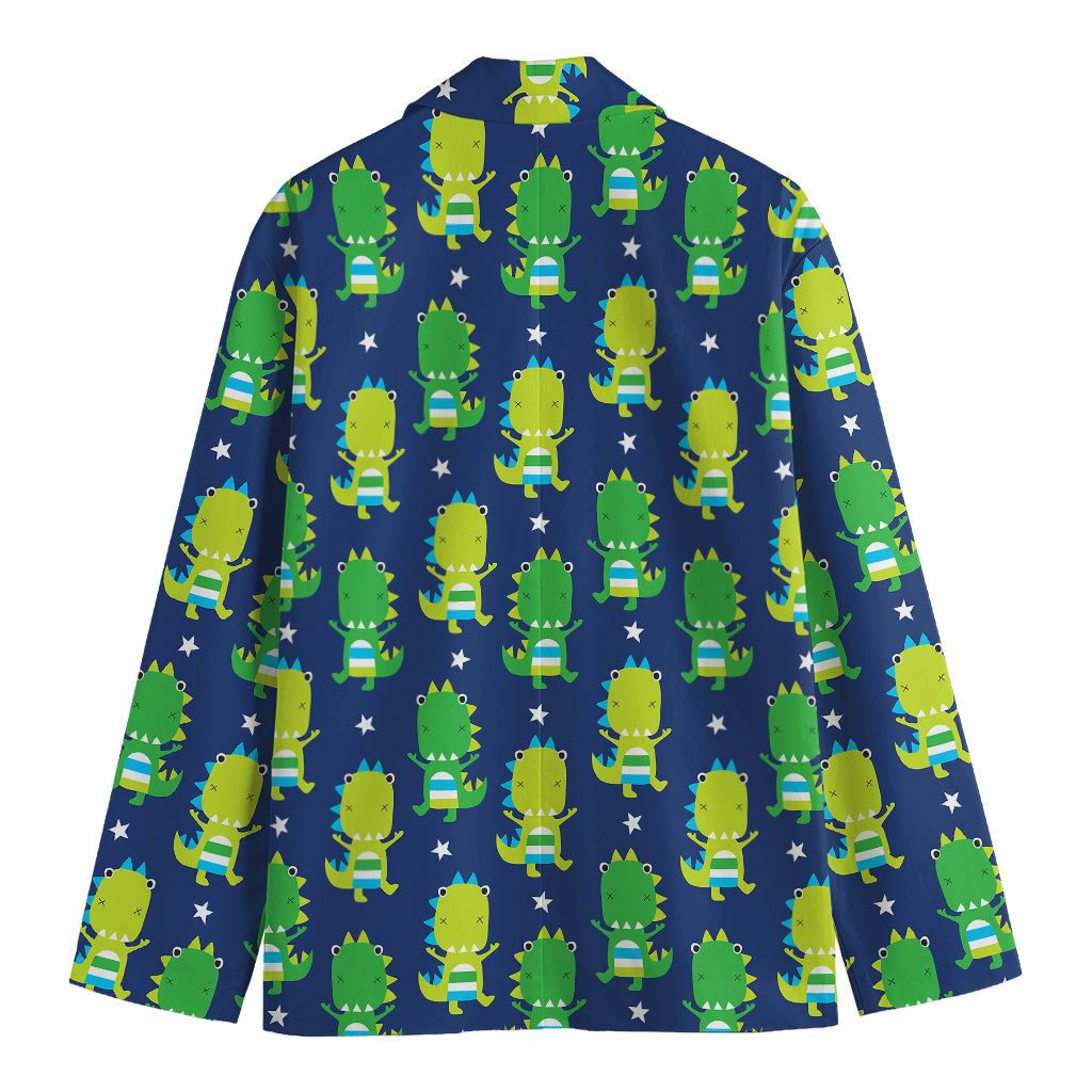 Cute Dino T-Rex Pattern Print Men's Cotton Blazer