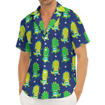 Cute Dino T-Rex Pattern Print Men's Deep V-Neck Shirt