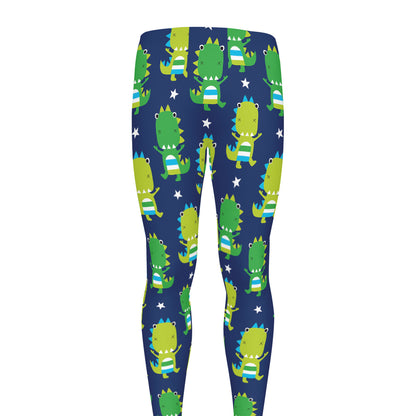 Cute Dino T-Rex Pattern Print Men's leggings