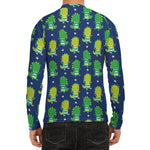 Cute Dino T-Rex Pattern Print Men's Long Sleeve Rash Guard