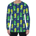 Cute Dino T-Rex Pattern Print Men's Long Sleeve T-Shirt