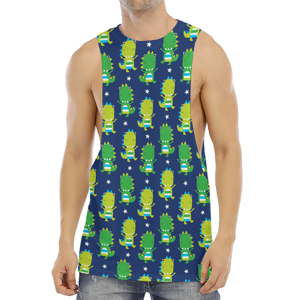 Cute Dino T-Rex Pattern Print Men's Muscle Tank Top