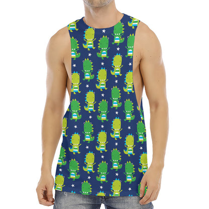 Cute Dino T-Rex Pattern Print Men's Muscle Tank Top
