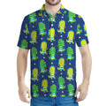 Cute Dino T-Rex Pattern Print Men's Polo Shirt