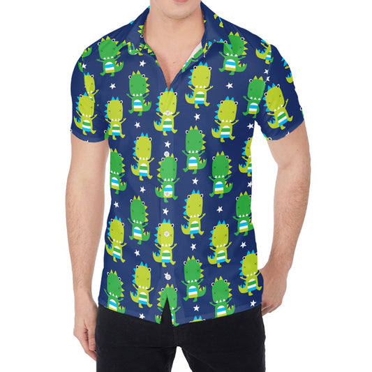Cute Dino T-Rex Pattern Print Men's Shirt