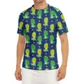 Cute Dino T-Rex Pattern Print Men's Short Sleeve Rash Guard