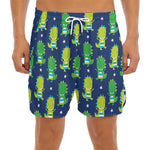 Cute Dino T-Rex Pattern Print Men's Split Running Shorts