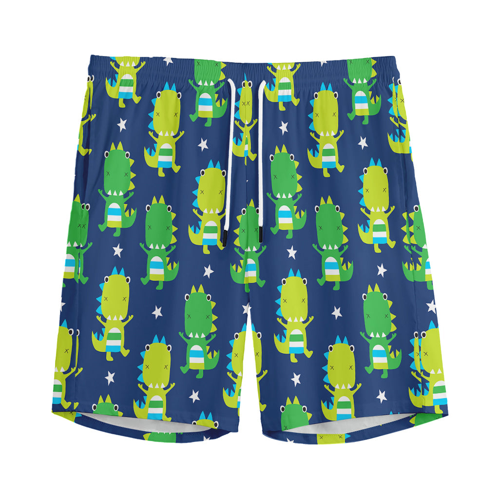 Cute Dino T-Rex Pattern Print Men's Sports Shorts