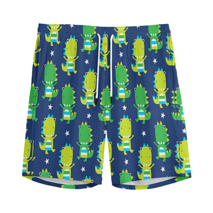 Cute Dino T-Rex Pattern Print Men's Sports Shorts