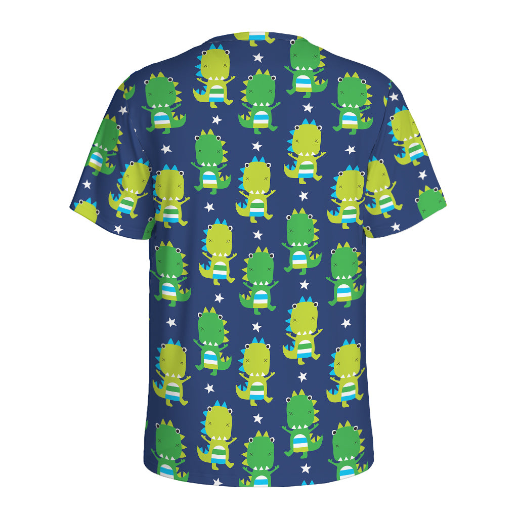 Cute Dino T-Rex Pattern Print Men's Sports T-Shirt