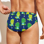 Cute Dino T-Rex Pattern Print Men's Swim Briefs