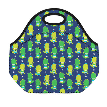 Cute Dino T-Rex Pattern Print Neoprene Lunch Bag