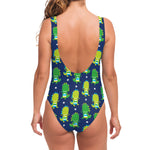 Cute Dino T-Rex Pattern Print One Piece Swimsuit